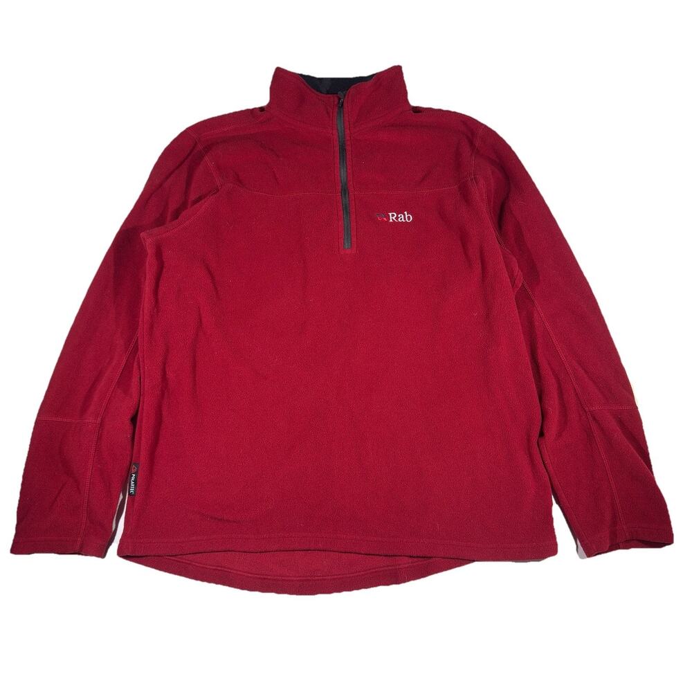 Rab Fleece Mens XL Red Polartec Pullover Regular Outdoor Micro Pull On 1/4 Zip